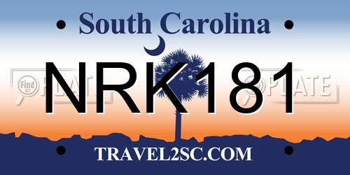 NRK181 South Carolina License Plate