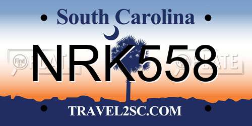 NRK558 South Carolina License Plate