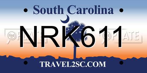 NRK611 South Carolina License Plate