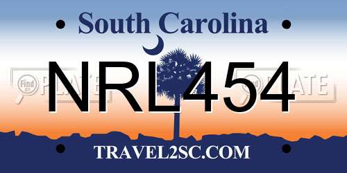 NRL454 South Carolina License Plate