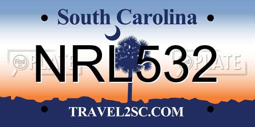 NRL532 South Carolina License Plate
