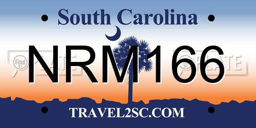 NRM166 South Carolina License Plate