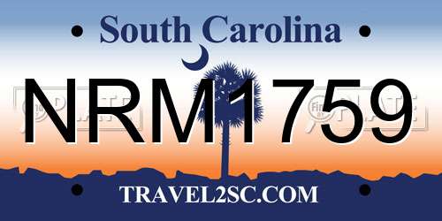 NRM1759 South Carolina License Plate