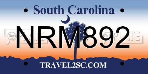 NRM892 South Carolina License Plate