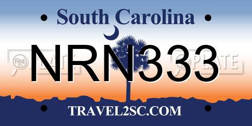 NRN333 South Carolina License Plate