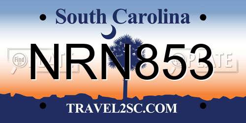 NRN853 South Carolina License Plate
