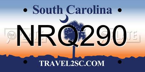 NRQ290 South Carolina License Plate