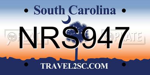 NRS947 South Carolina License Plate