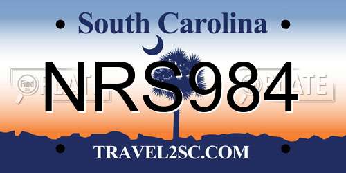 NRS984 South Carolina License Plate