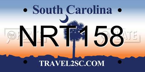 NRT158 South Carolina License Plate