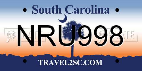 NRU998 South Carolina License Plate