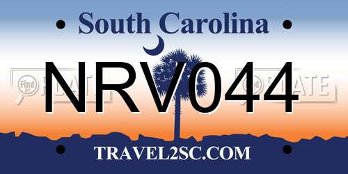 NRV044 South Carolina License Plate