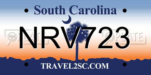 NRV723 South Carolina License Plate