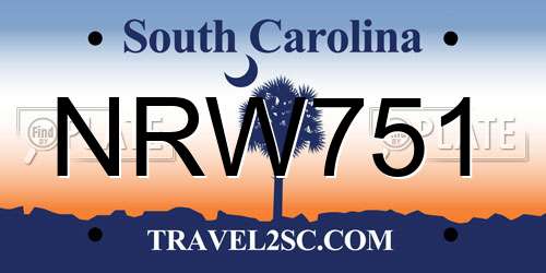 NRW751 South Carolina License Plate