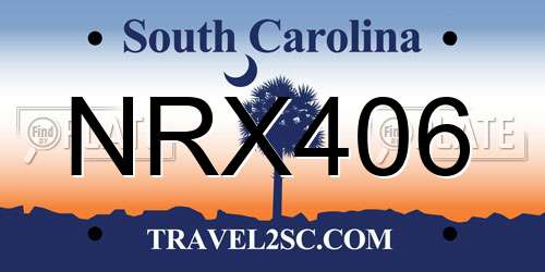 NRX406 South Carolina License Plate