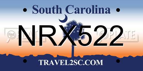 NRX522 South Carolina License Plate