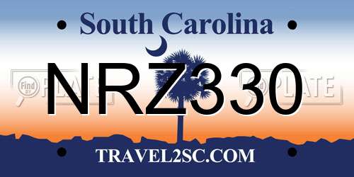 NRZ330 South Carolina License Plate