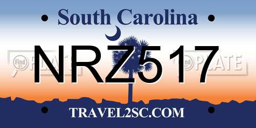 NRZ517 South Carolina License Plate
