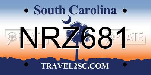 NRZ681 South Carolina License Plate