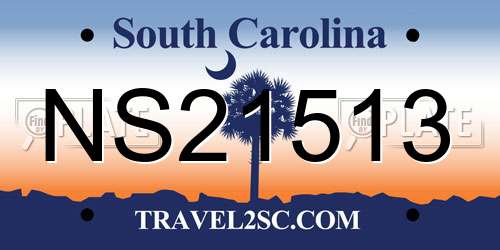 NS21513 South Carolina License Plate