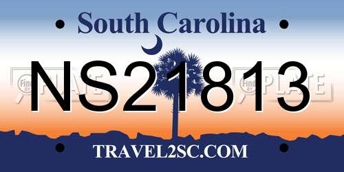 NS21813 South Carolina License Plate