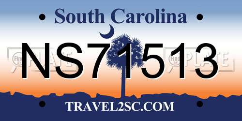 NS71513 South Carolina License Plate