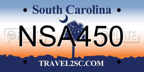 NSA450 South Carolina License Plate