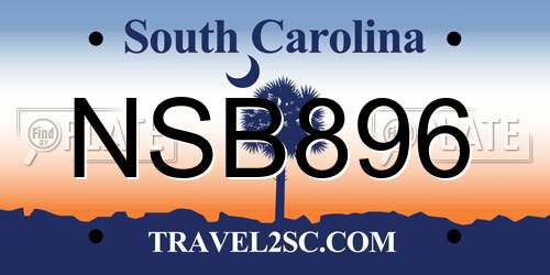 NSB896 South Carolina License Plate