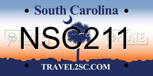 NSC211 South Carolina License Plate
