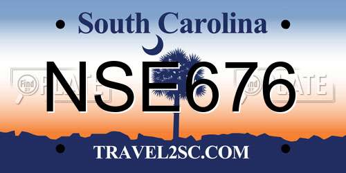 NSE676 South Carolina License Plate
