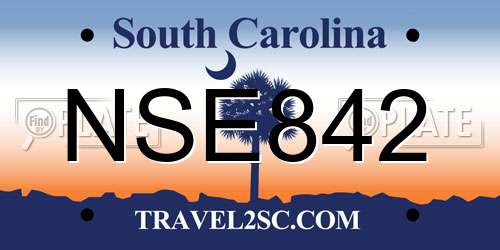 NSE842 South Carolina License Plate