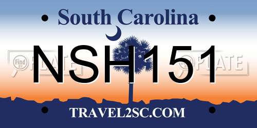 NSH151 South Carolina License Plate