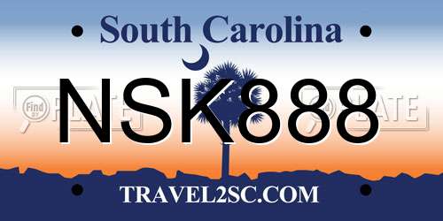 NSK888 South Carolina License Plate