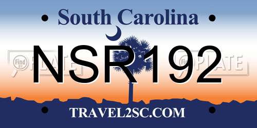 NSR192 South Carolina License Plate
