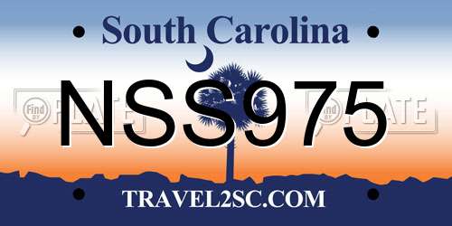 NSS975 South Carolina License Plate