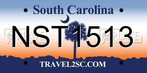 NST1513 South Carolina License Plate