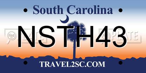 NSTH43 South Carolina License Plate