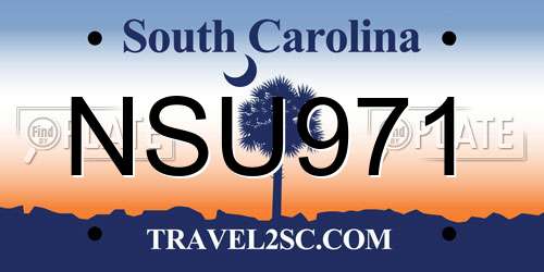 NSU971 South Carolina License Plate