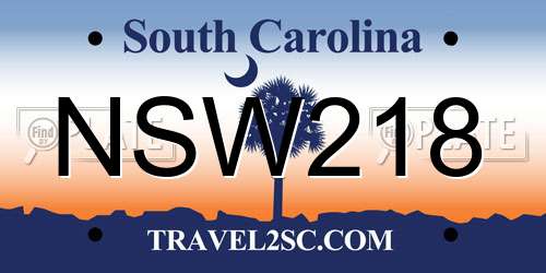 NSW218 South Carolina License Plate