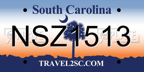 NSZ1513 South Carolina License Plate