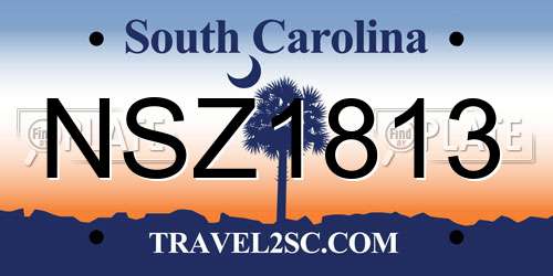 NSZ1813 South Carolina License Plate