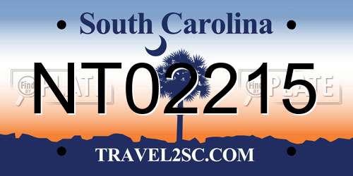 NT02215 South Carolina License Plate
