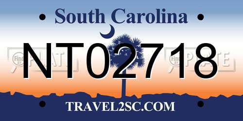 NT02718 South Carolina License Plate