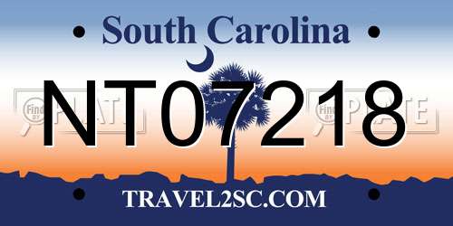 NT07218 South Carolina License Plate