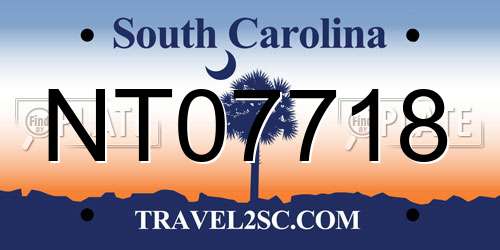 NT07718 South Carolina License Plate
