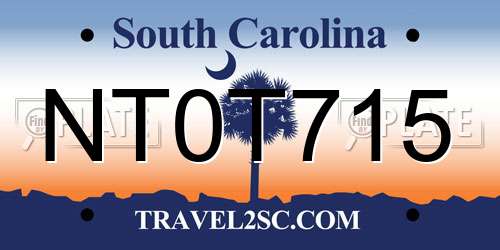 NT0T715 South Carolina License Plate