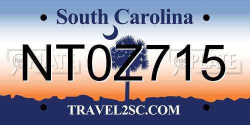 NT0Z715 South Carolina License Plate