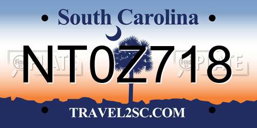 NT0Z718 South Carolina License Plate