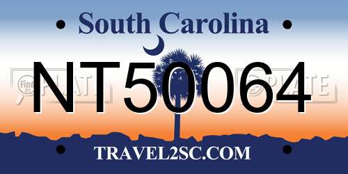 NT50064 South Carolina License Plate