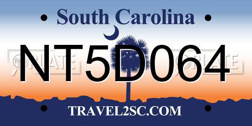 NT5D064 South Carolina License Plate